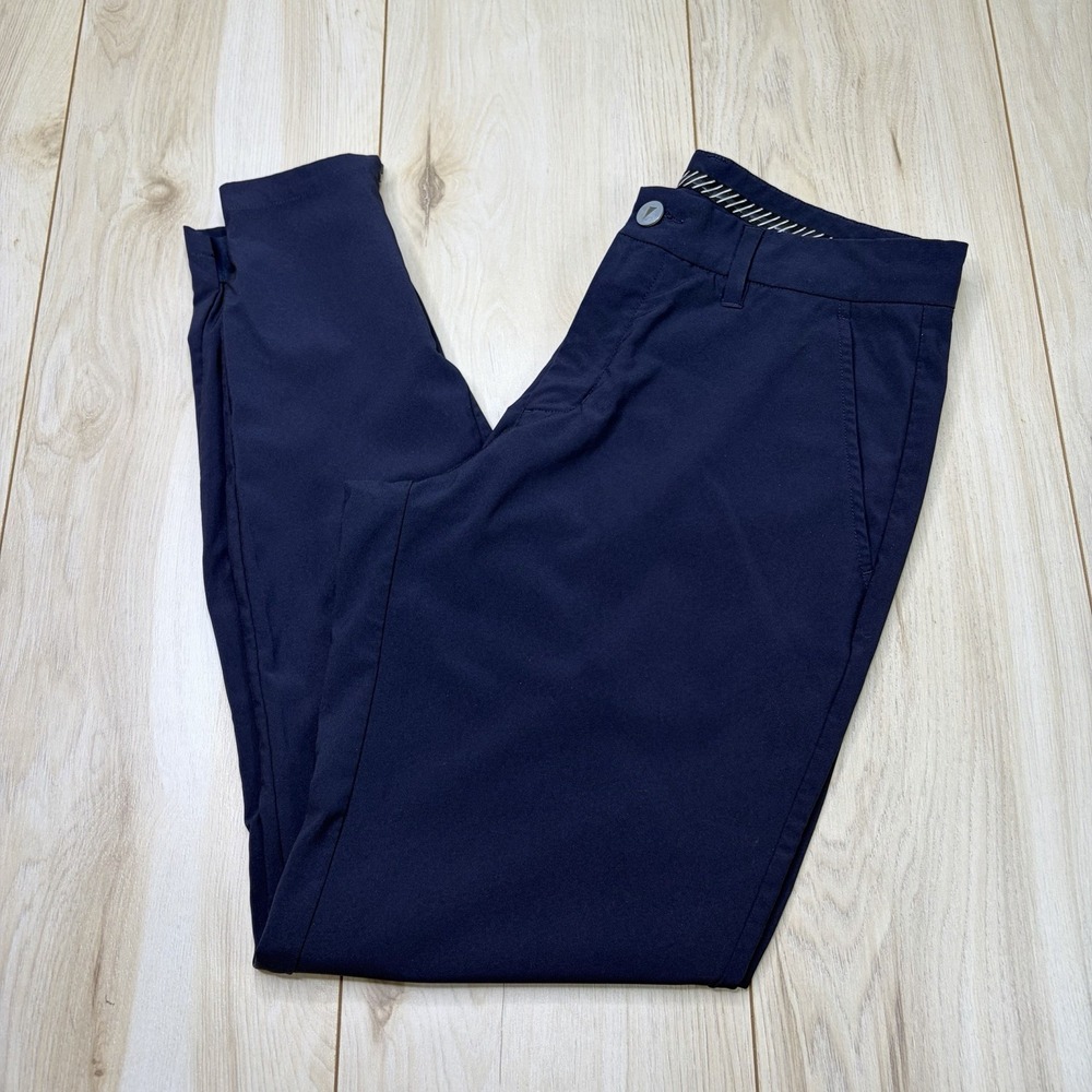 Primo Mens Golf Pants 30 Reg Blue Jogger Zip Ankle Mid Rise Chino Performance